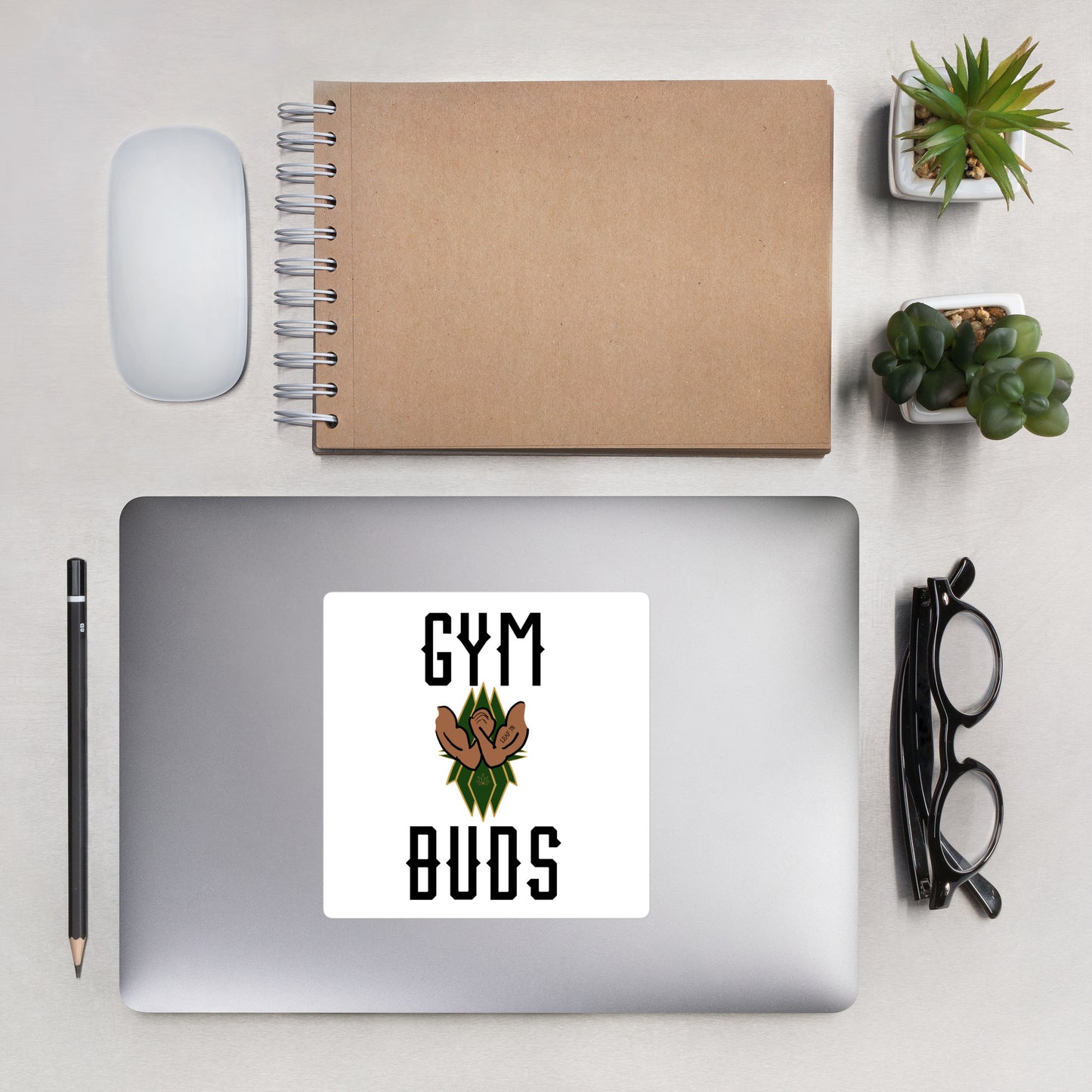 Gym Buds Bubble-free stickers