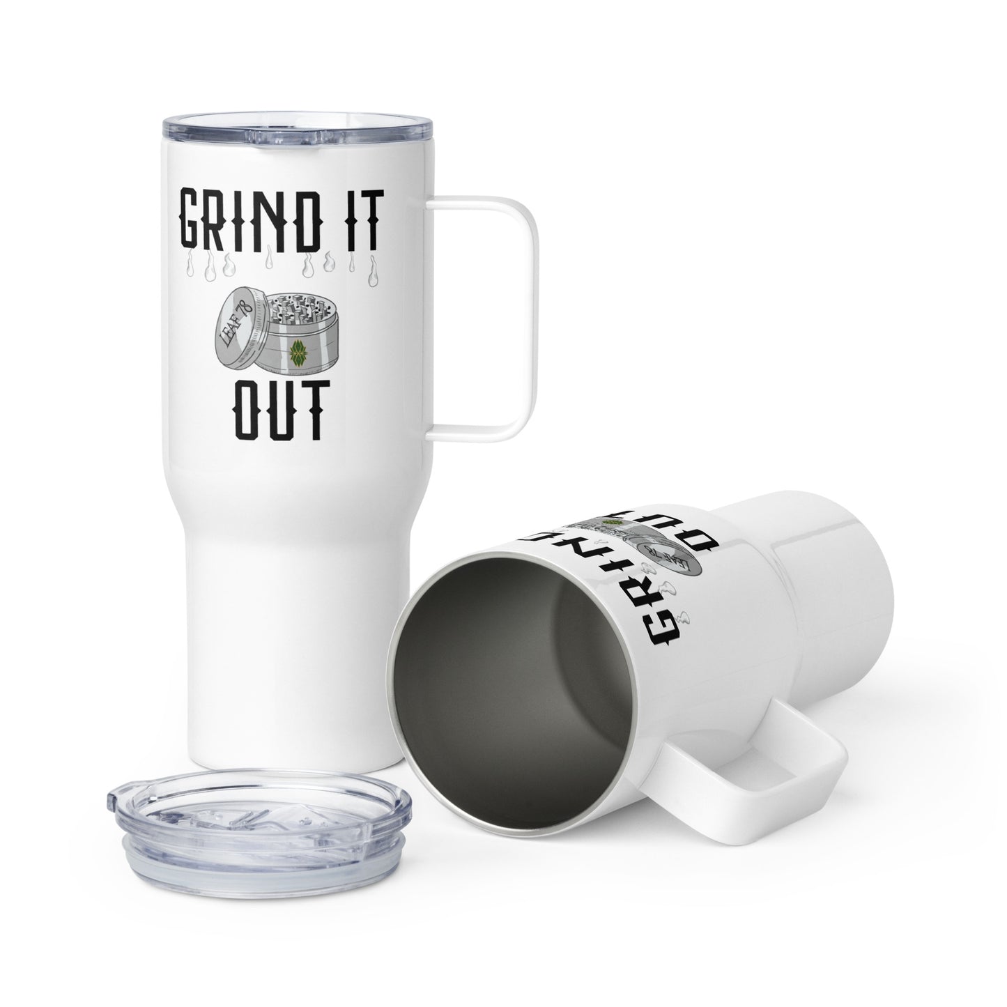 Grind It Out Travel mug with a handle