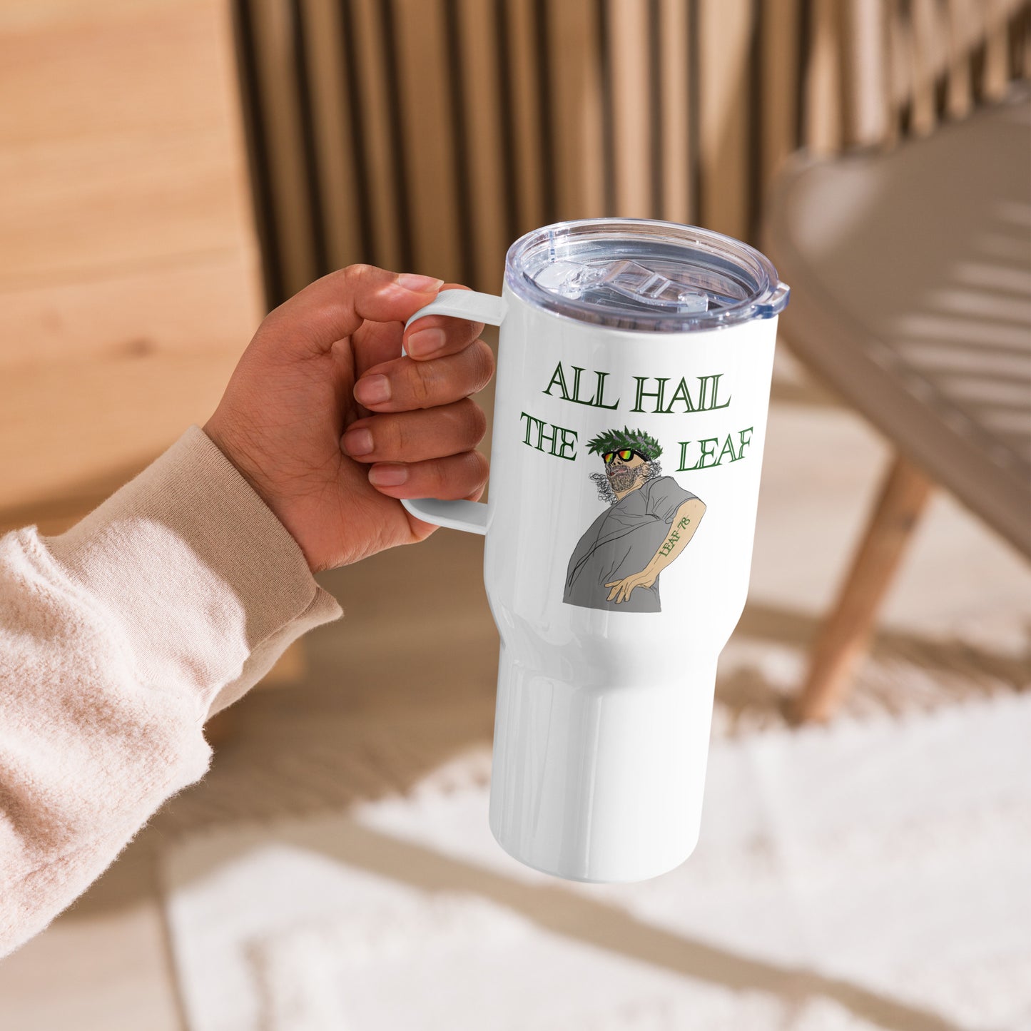 King of the Leaf Travel mug with a handle