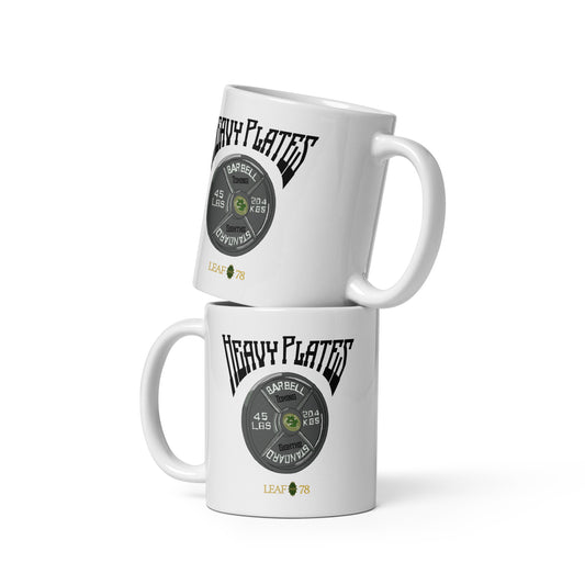 Heavy Plates Toking Eighths White glossy mug