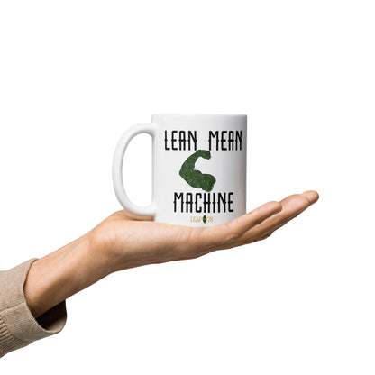 Lean Mean Machine White glossy mug