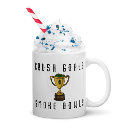 Crush Goals Smoke Bowls White glossy mug