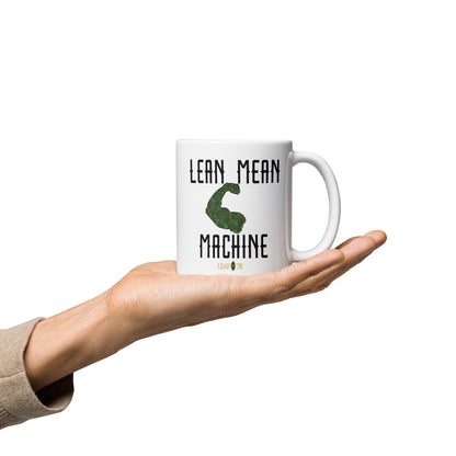 Lean Mean Machine White glossy mug