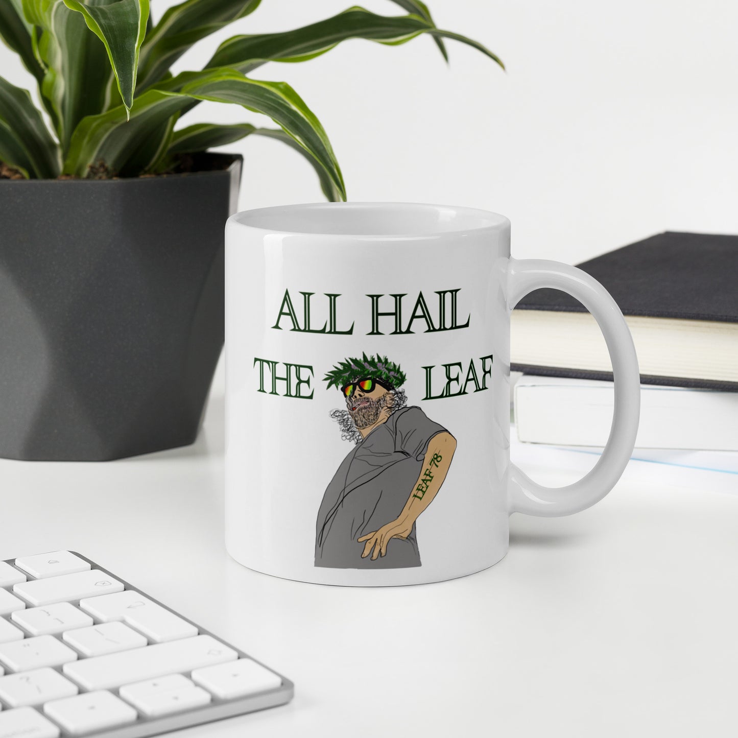 King of the Leaf White glossy mug