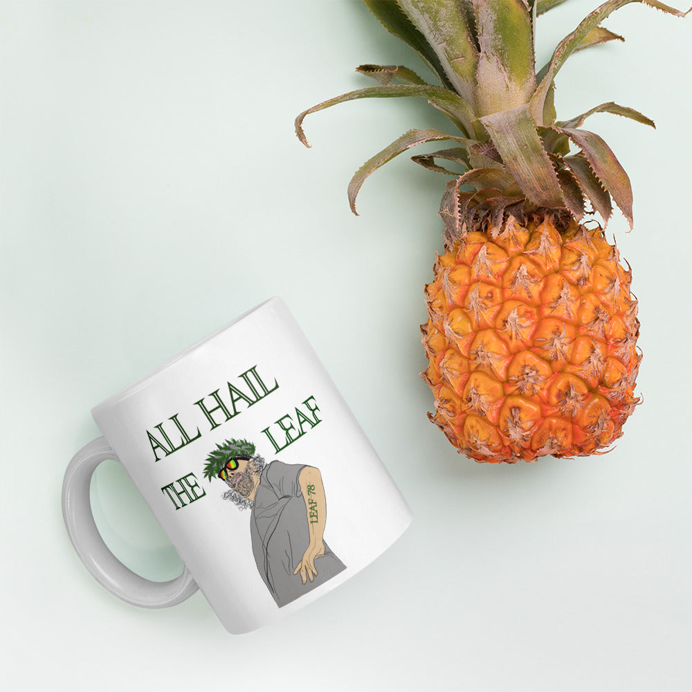 King of the Leaf White glossy mug